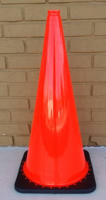 Non-reflective 28" Orange Cone W/black Base